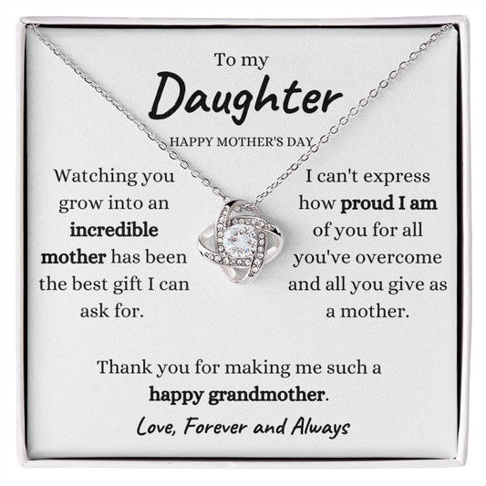 Mother's Day Love Knot Necklace Gift For Daughter (Yellow & White Gold Options)