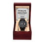World's Greatest Father Gift for Dad Black Chronograph Watch