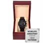 World's Greatest Father Gift for Dad Black Chronograph Watch
