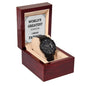 World's Greatest Father Gift for Dad Black Chronograph Watch