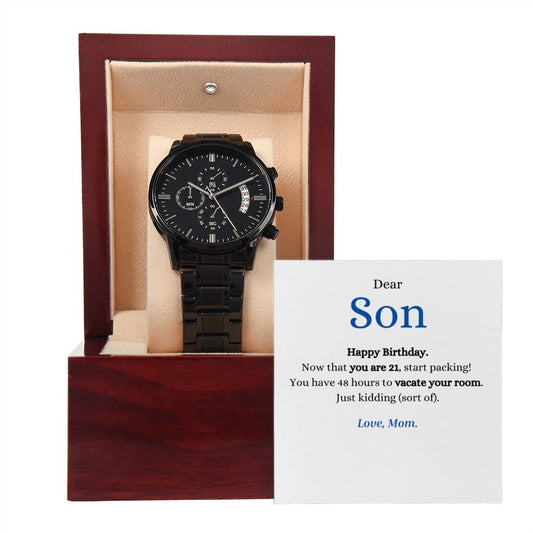 Black Chronograph Watch Gift For Men