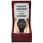 World's Greatest Father Gift for Dad Black Chronograph Watch