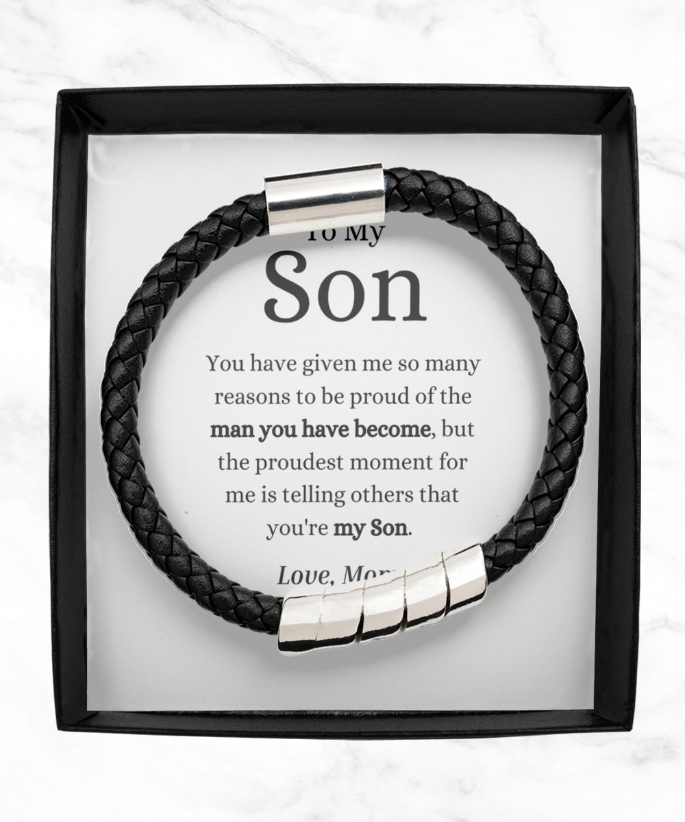 To My Son Bracelet Gift for Son From Mom Bracelet for Men