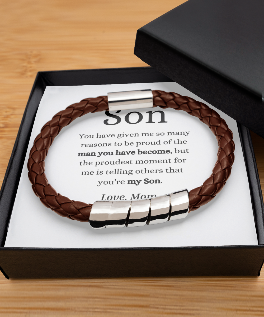 To My Son Bracelet Gift for Son From Mom Bracelet for Men