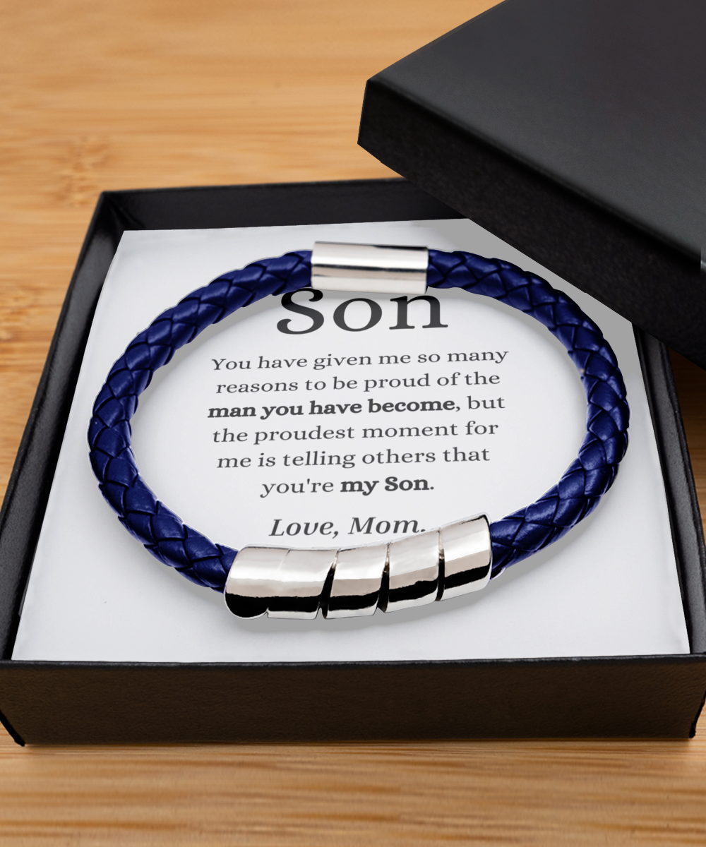 To My Son Bracelet Gift for Son From Mom Bracelet for Men