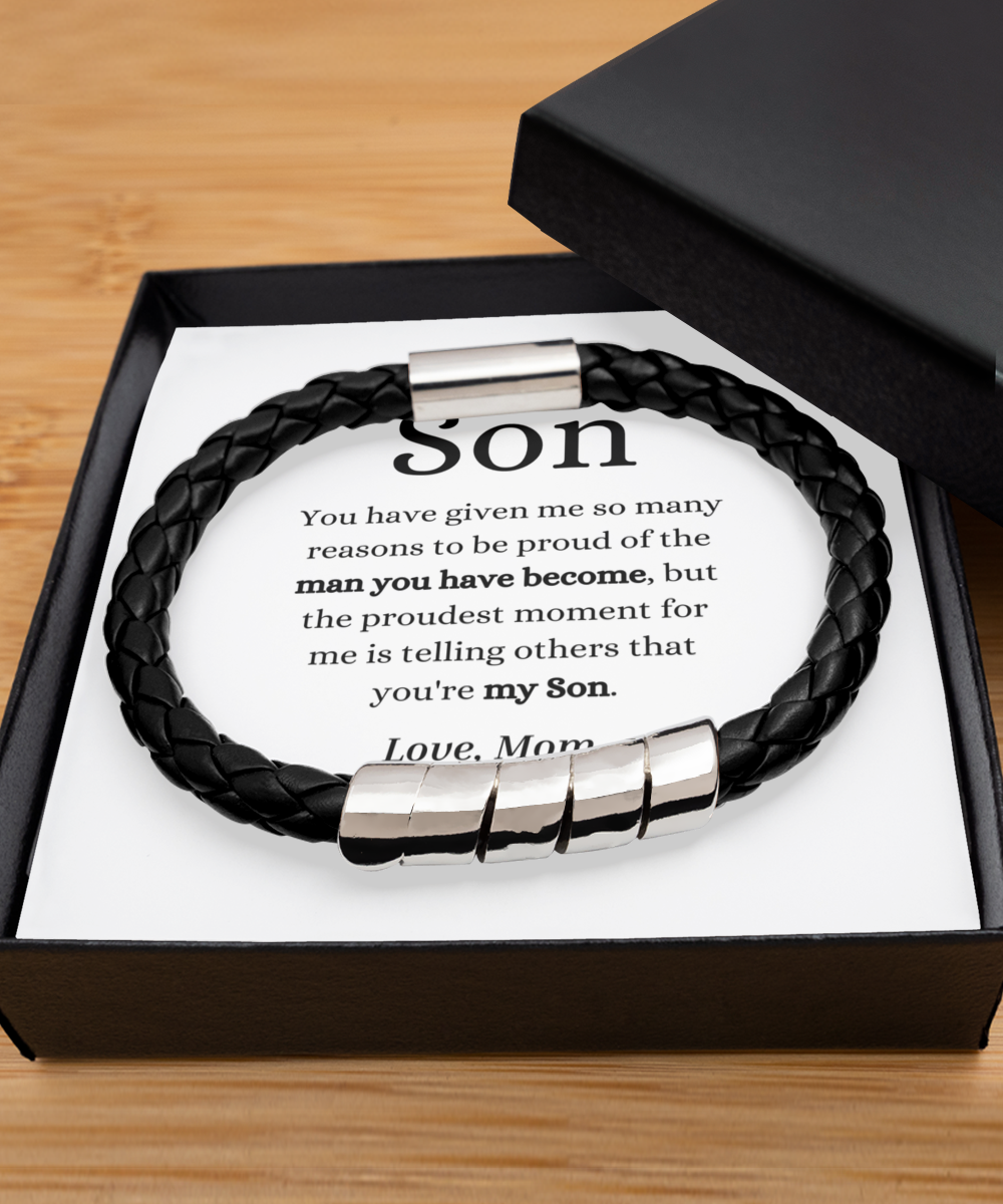 To My Son Bracelet Gift for Son From Mom Bracelet for Men