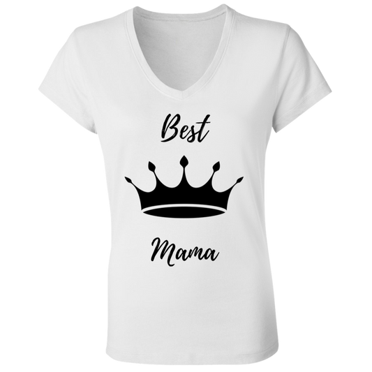 Best Queen Mama Ladies' Jersey V-Neck T-Shirt