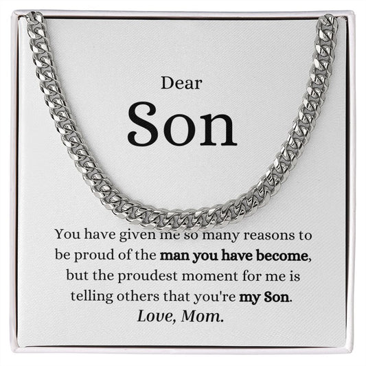 Cuban Link Chain Gift for Son w/ Luxury Box Option