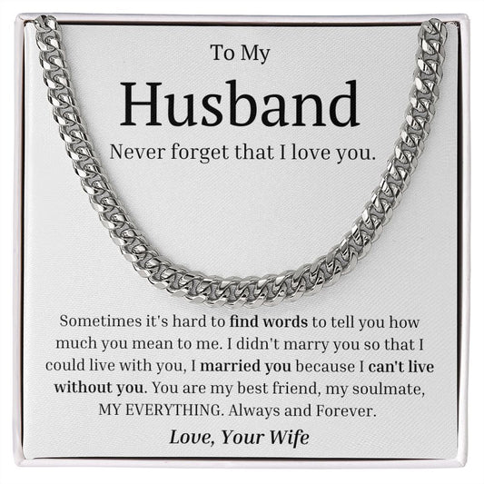 Cuban Link Chain Gift For Husband w/ Luxury Box Option