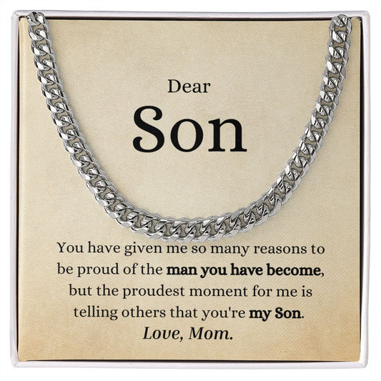 Cuban Link Chain Gift for Son