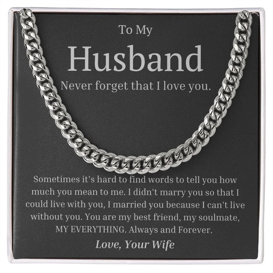 Cuban Link Chain Gift For Husband
