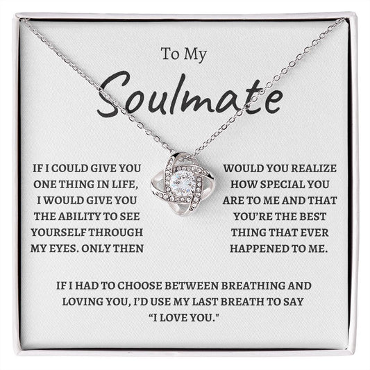 Soulmate Loveknot Necklace Gift (White or Yellow Gold)