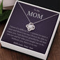 Mom Love Knot Necklace Gift (Yellow & White Gold Options)