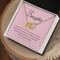 Daughter Interlocking Hearts Necklace Gift (Yellow & White Gold Options)