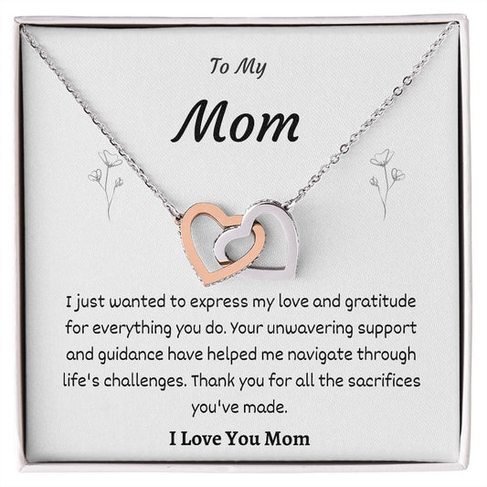 Mom Interlocking Hearts Necklace Gift