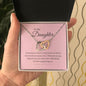 Daughter Interlocking Hearts Necklace Gift (Yellow & White Gold Options)