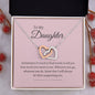 Daughter Interlocking Hearts Necklace Gift (Yellow & White Gold Options)