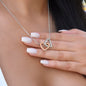 Daughter Interlocking Hearts Necklace Gift (Yellow & White Gold Options)
