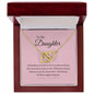 Daughter Interlocking Hearts Necklace Gift (Yellow & White Gold Options)