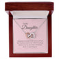Daughter Interlocking Hearts Necklace Gift (Yellow & White Gold Options)