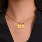 Mom Engraved Baby Feet Necklace With Birthstones-Customizable