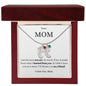 Mom Engraved Baby Feet Necklace With Birthstones-Customizable