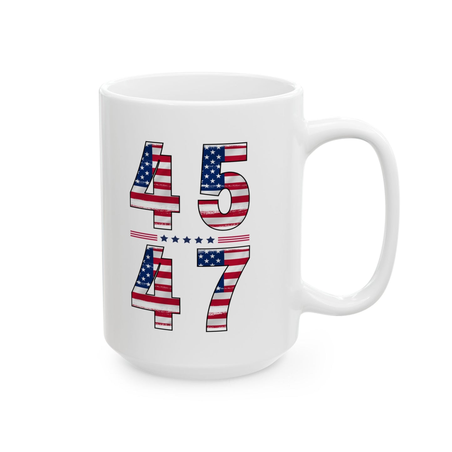 UnivBoutique Trump 2024 45 47 Coffee Mug with American Flag 11 oz and 15 oz Mug 2016 and 2024 Election