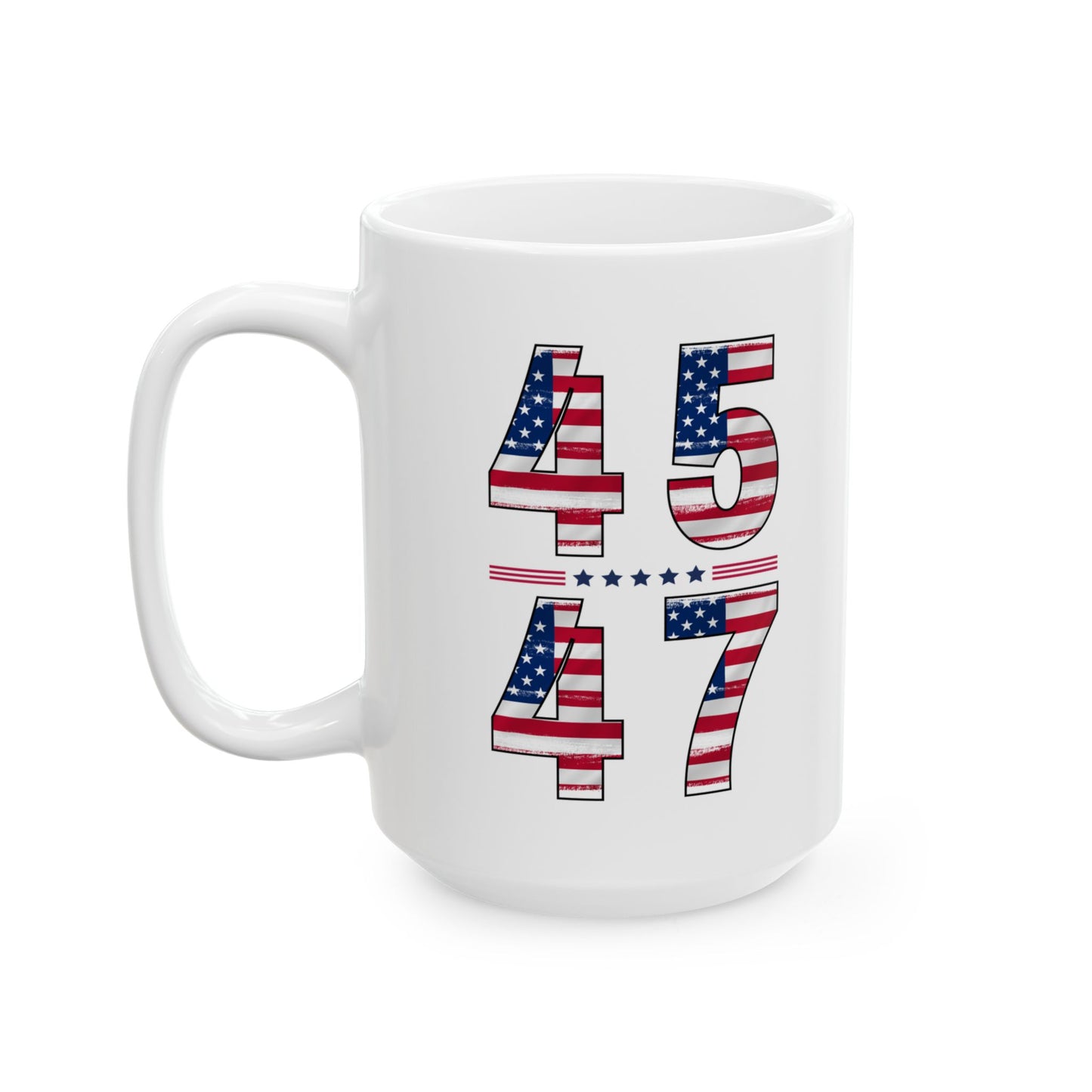 UnivBoutique Trump 2024 45 47 Coffee Mug with American Flag 11 oz and 15 oz Mug 2016 and 2024 Election