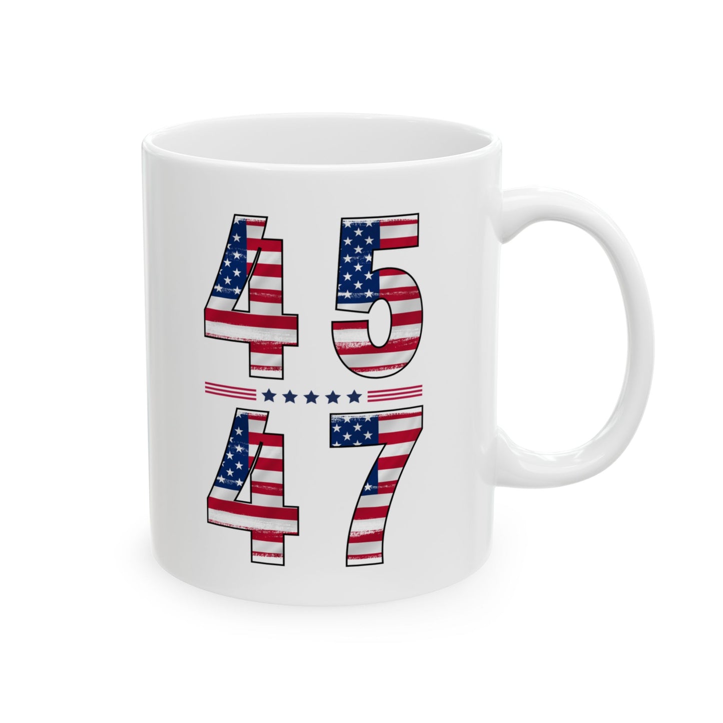 UnivBoutique Trump 2024 45 47 Coffee Mug with American Flag 11 oz and 15 oz Mug 2016 and 2024 Election