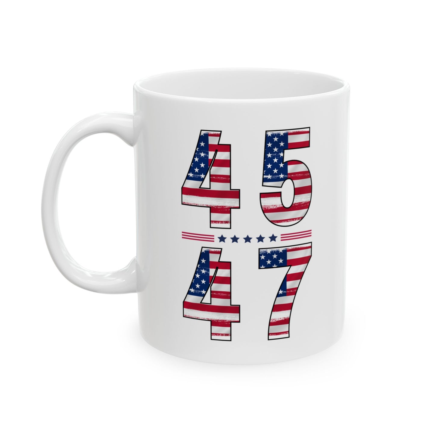 UnivBoutique Trump 2024 45 47 Coffee Mug with American Flag 11 oz and 15 oz Mug 2016 and 2024 Election