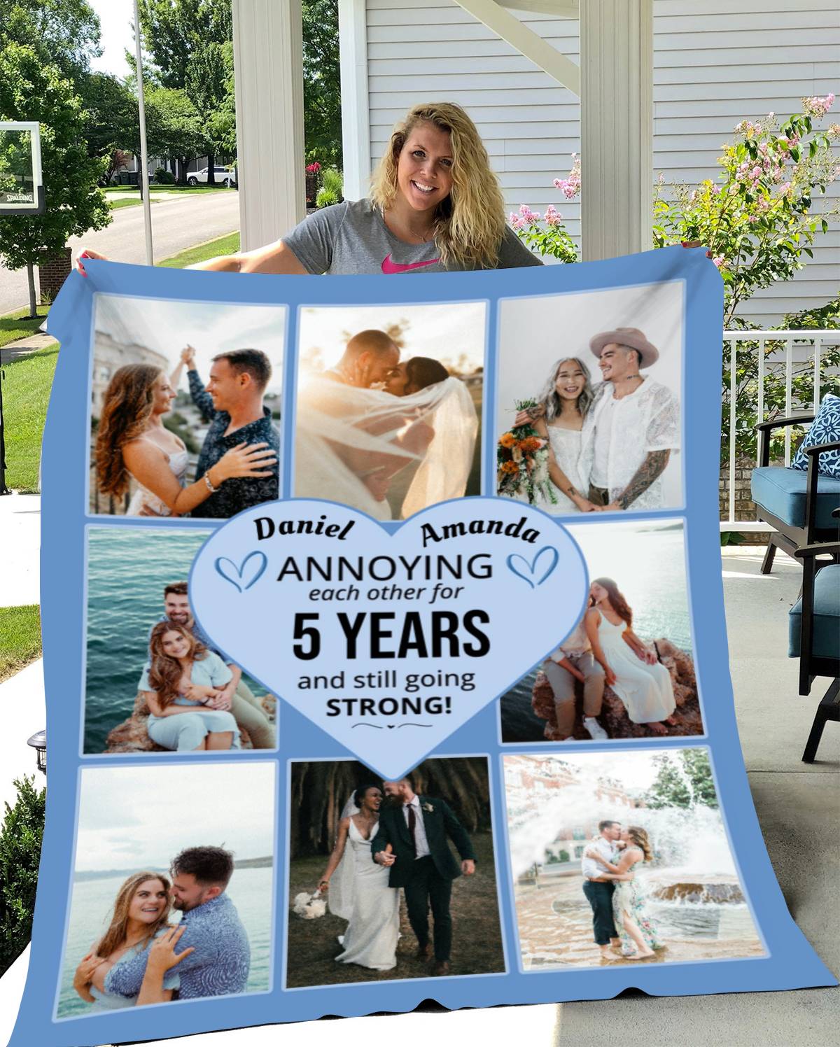 Personalized Photo Blanket, Anniversary Gift, Photo Blanket with Text, Personalized Gift, Memorial Blanket, Couples Gift, Custom Blanket