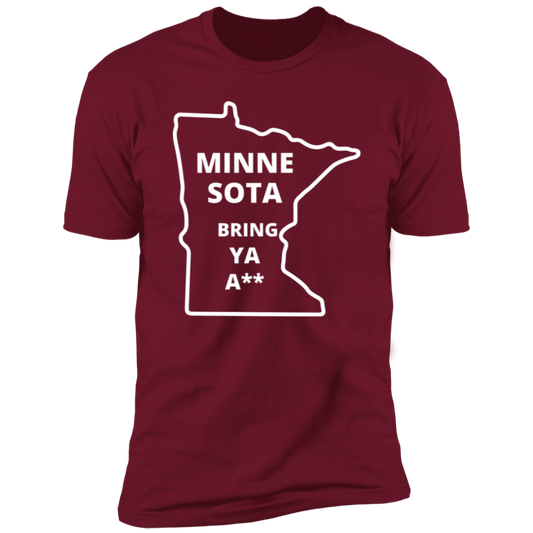 Minnesota Timberwolves Bring Ya Ass Tshirt MN Map PG version