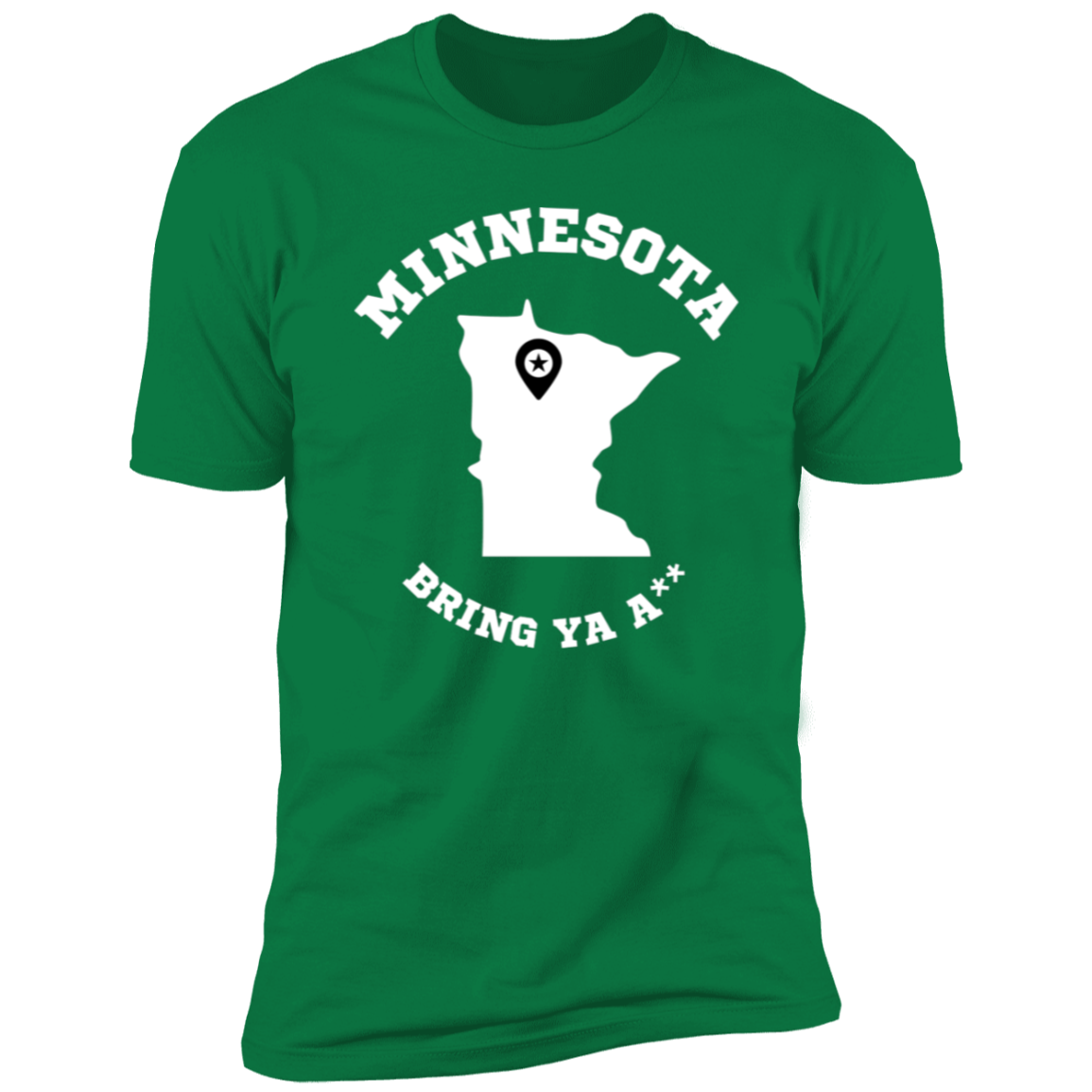 Minnesota Timberwolves Bring Ya Ass Tshirt Solid MN Map PG