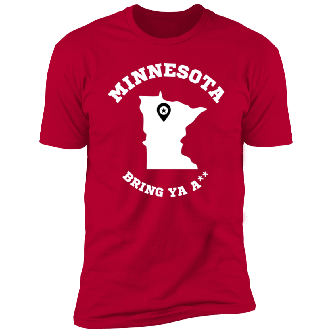 Minnesota Timberwolves Bring Ya Ass Tshirt Solid MN Map PG