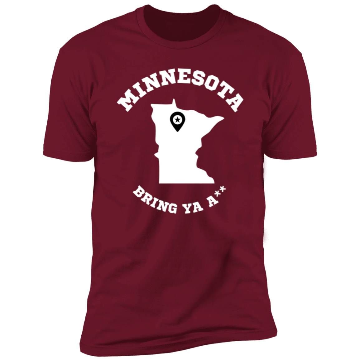 Minnesota Timberwolves Bring Ya Ass Tshirt Solid MN Map PG