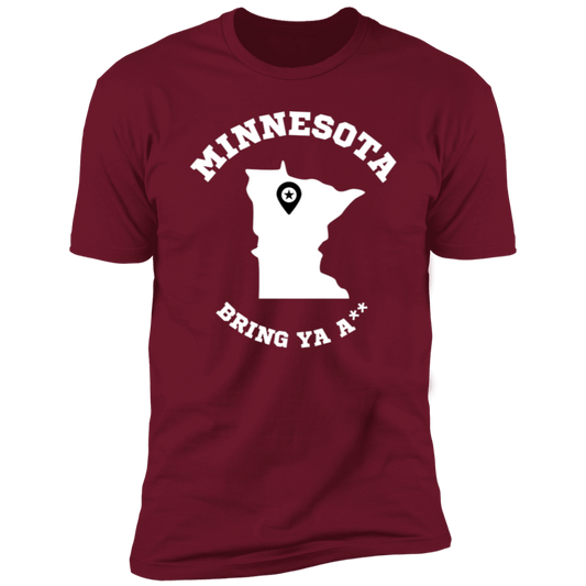 Minnesota Timberwolves Bring Ya Ass Tshirt Solid MN Map PG