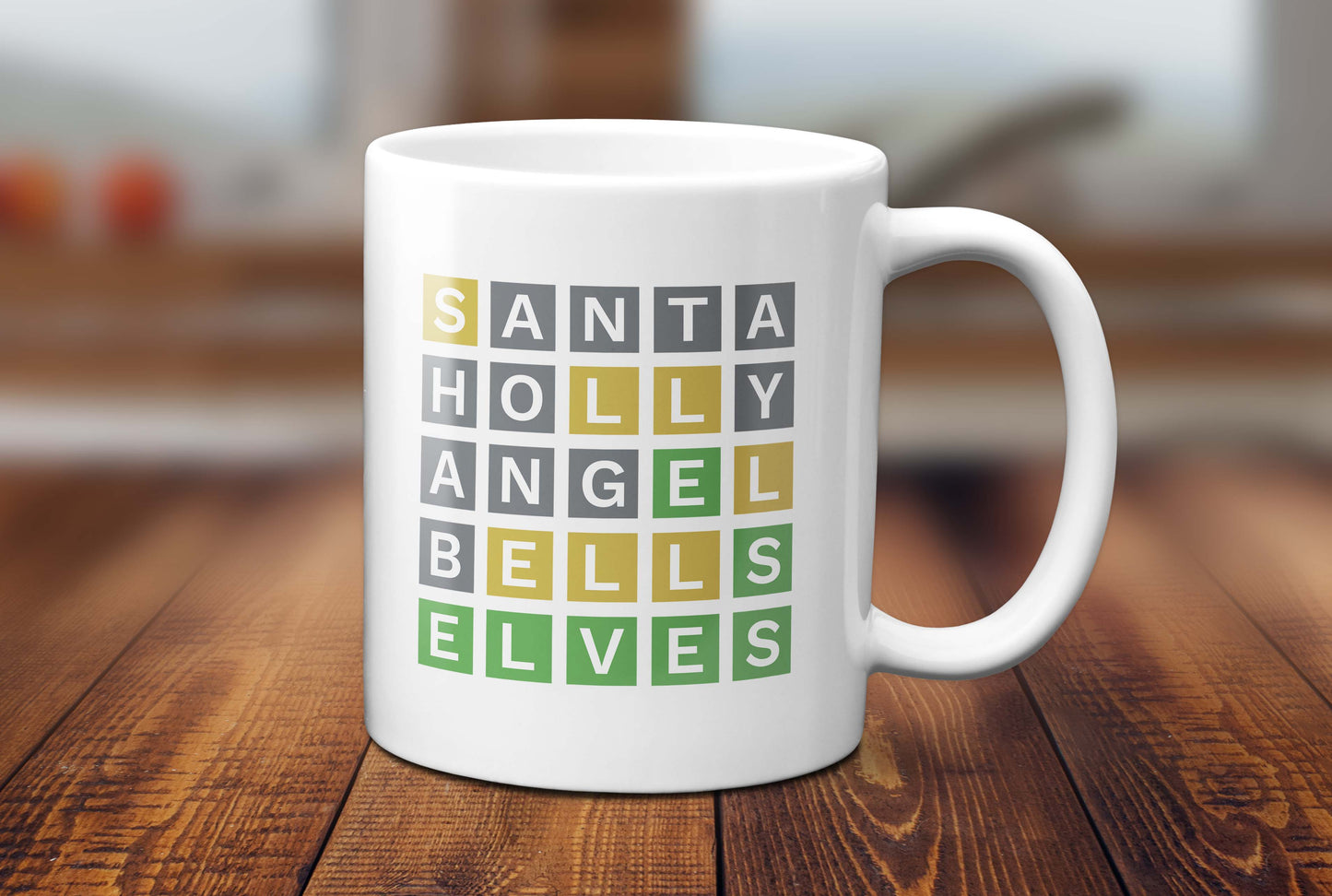 Wordle Holiday Coffee Mug Gift for Wordle Fans and Coffee Lovers