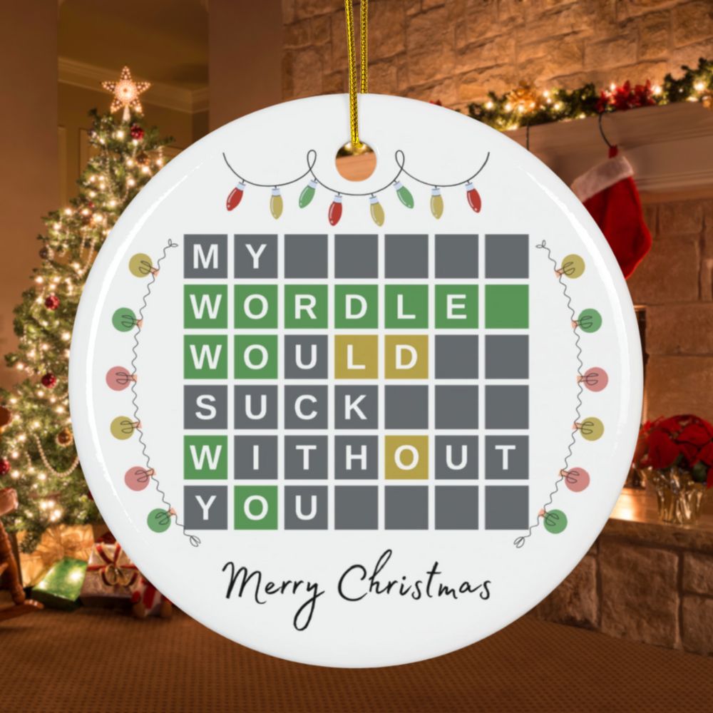 Wordle Christmas Ornament, Unique Christmas Gift for Wordle Fans - Christmas Decorations Ceramic Ornaments