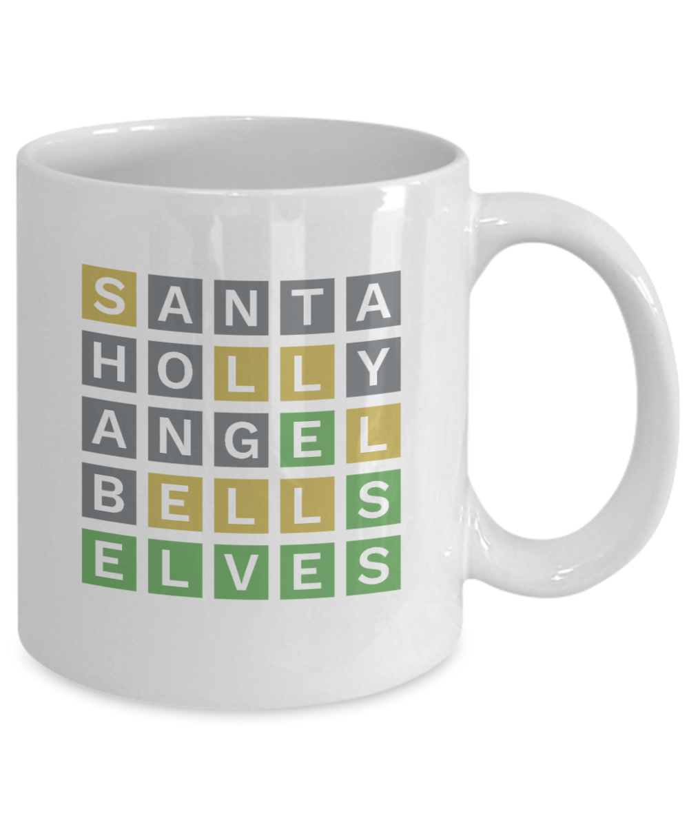 Wordle Holiday Coffee Mug Gift for Wordle Fans and Coffee Lovers