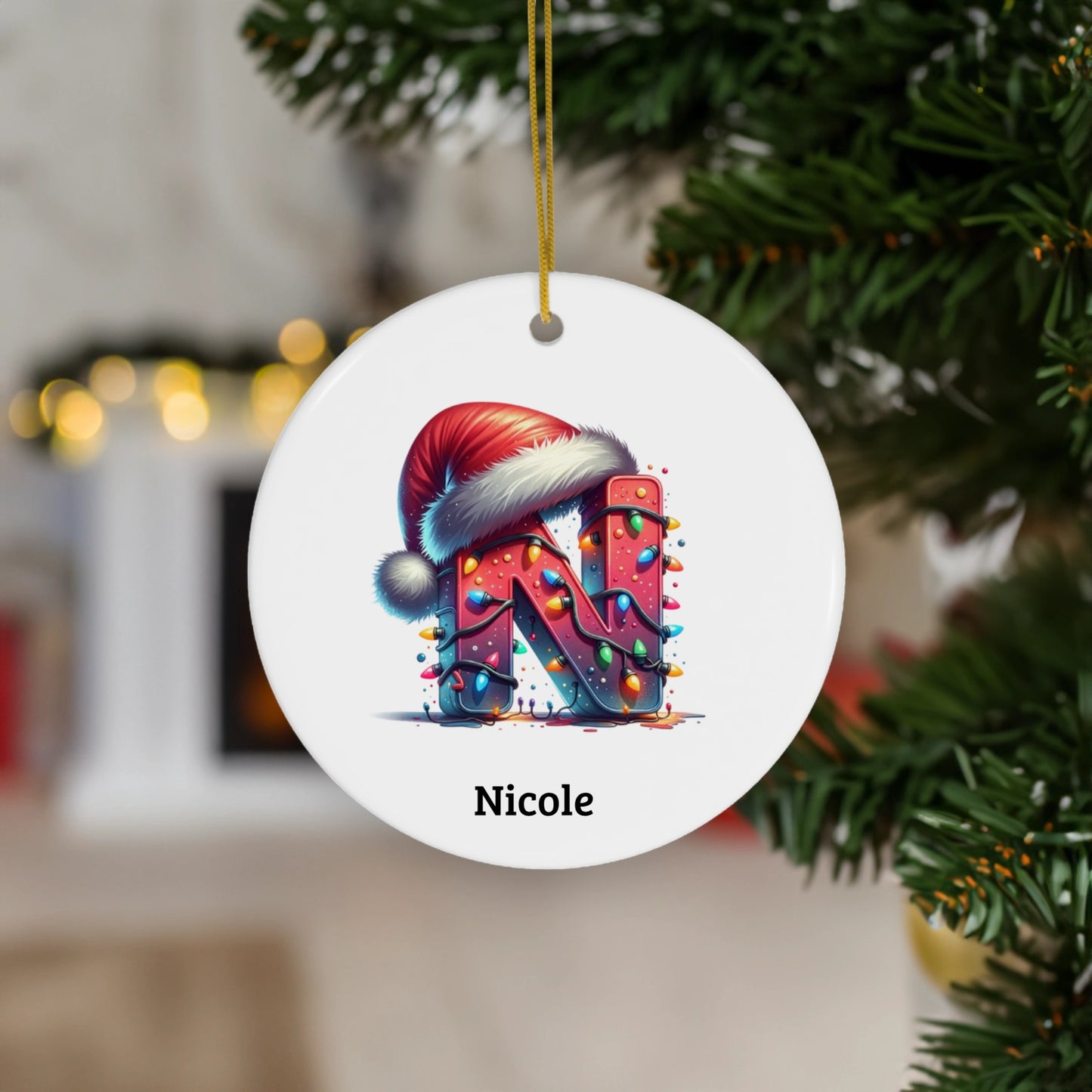 Personalized Ornament Name, Christmas Ornament and Letter Name Ornament