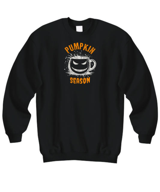 Fall Season Halloween Sweatshirt, Halloween Colors Sweatshirt, Halloween Pumpkin Season shirt, Halloween Spooky Pumpkin, Cup Face sweatshirt White