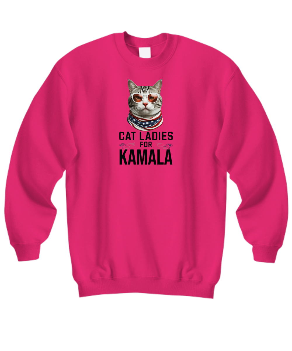 Cat Ladies For Kamala Sweatshirt, Kamala Harris Cat Shirt, Cat Lady Shirt, Election shirt for CatLadies Political Shirt, Cat Mom Shirt, American Shorthair Cat