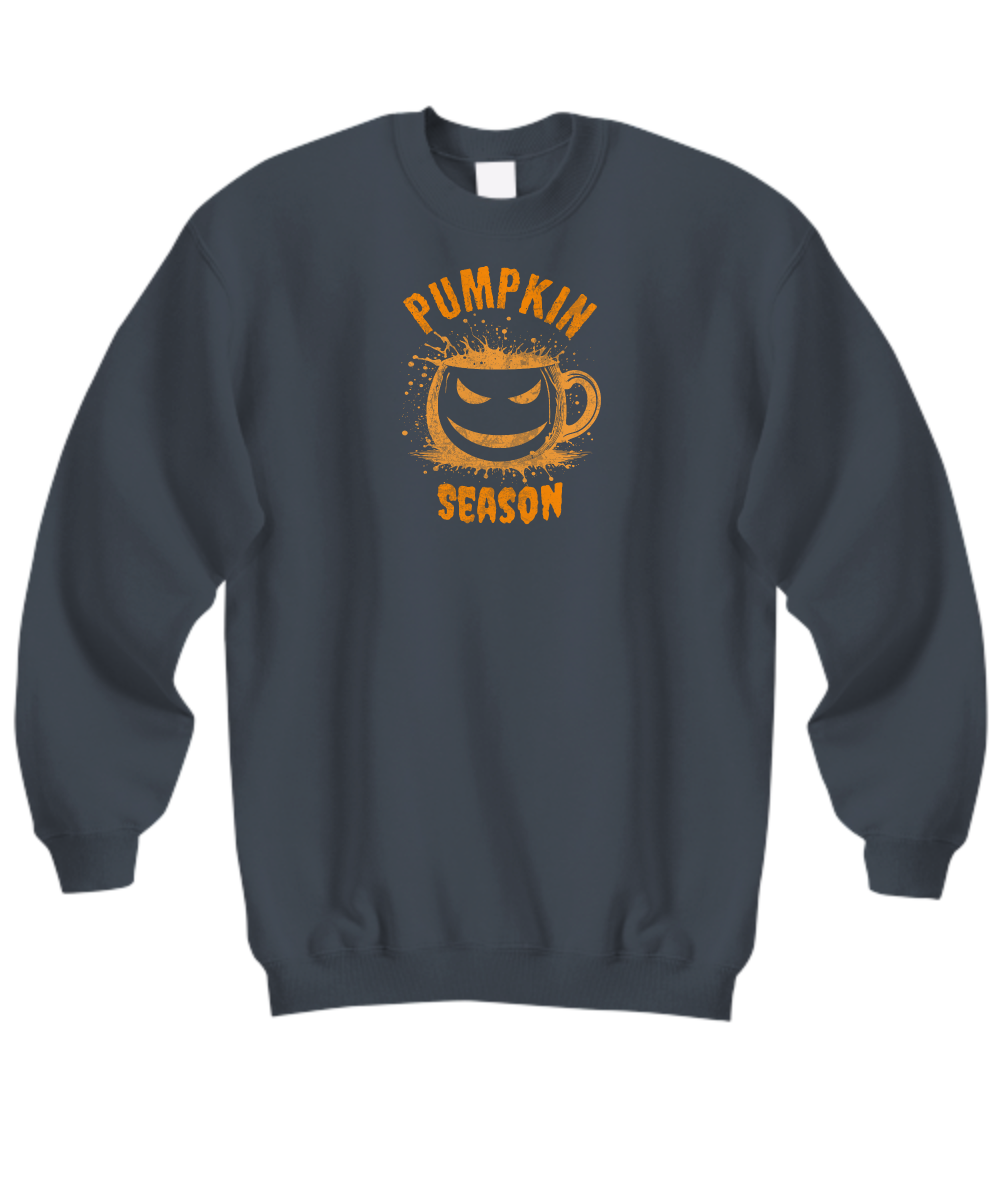 Fall Season Halloween Sweatshirt, Halloween Colors Sweatshirt, Halloween Pumpkin Season shirt, Halloween Spooky Pumpkin, Cup Face sweatshirt Orange