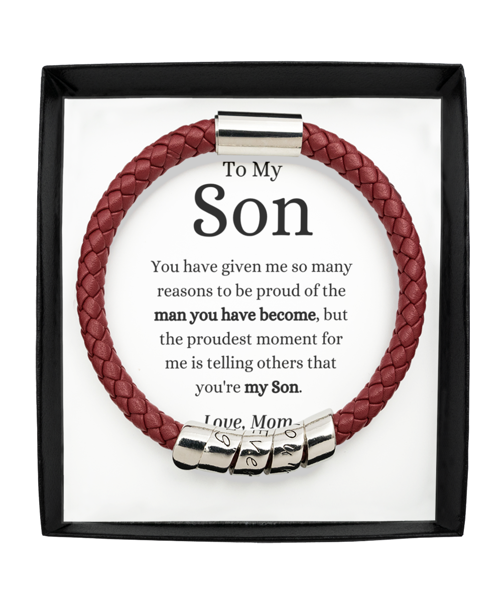 To My Son Bracelet From Mom Gift for Son