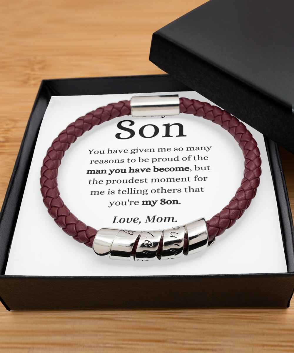 To My Son Bracelet From Mom Gift for Son