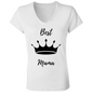 Best Queen Mama Ladies' Jersey V-Neck T-Shirt