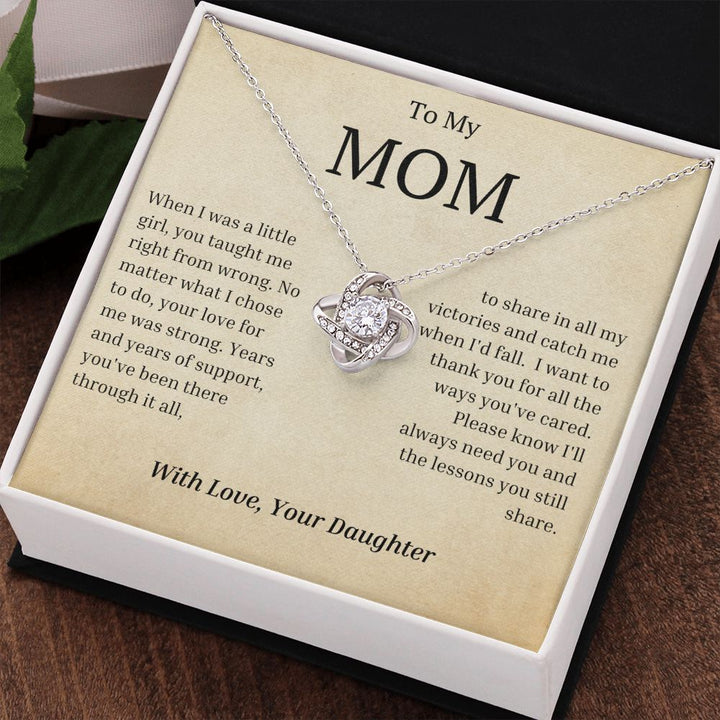 Mom Love Knot Necklace (Yellow and Gold Options)
